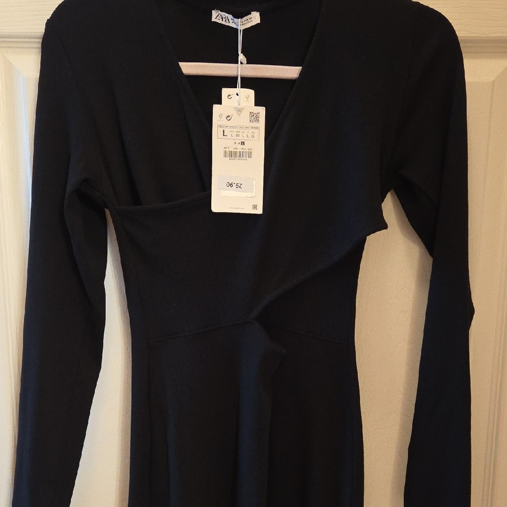 Zara Black Long Sleeve Dress